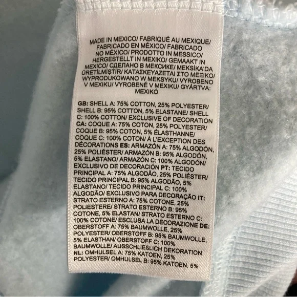 THE NORTH FACE WOMENS HOODIE, SZ-MED, BABY BLUE, EMBLEM AND POCKET ON FRONT - Picture 9 of 9